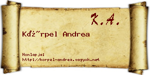Körpel Andrea névjegykártya